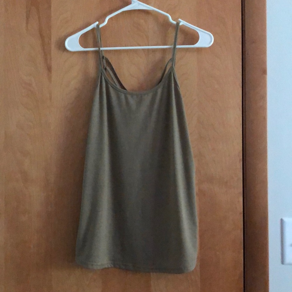 Olive green spaghetti strap tank